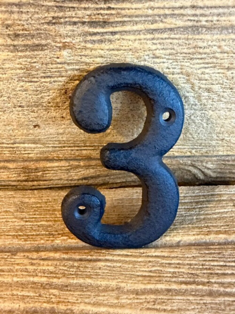 Number "3" (Three) House Address Number Solid Cast Iron 3 5/8" tall 13021-3
